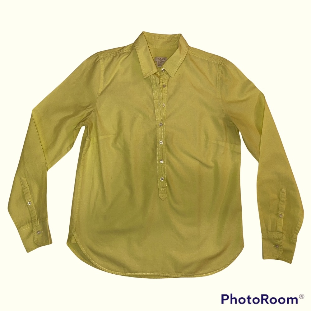 J. Crew Women's Light Yellow Button Down Shirt XS